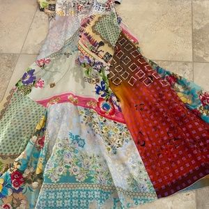 Johnny Was Silk Patchwork Maxi Dress - L